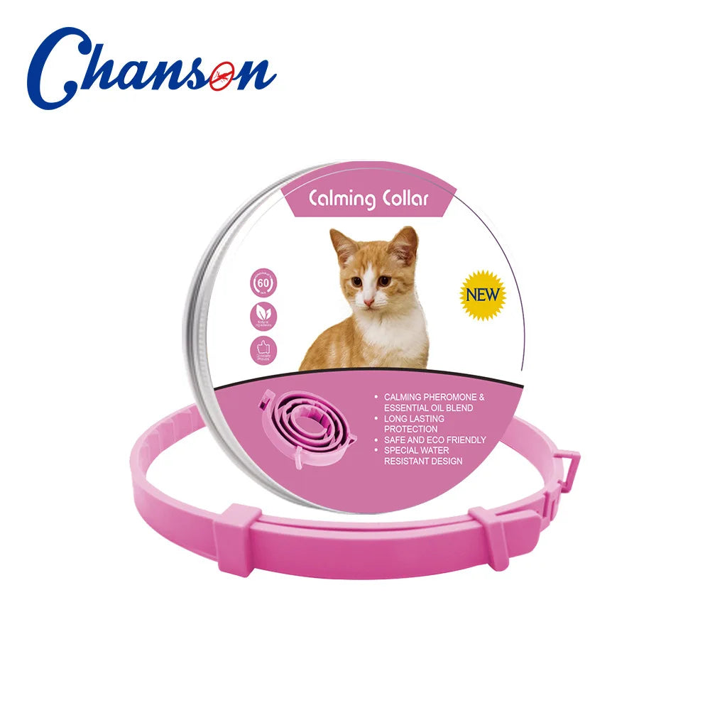 Pet Calming Collar For Cats Dogs Adjustable Anxiety Pheromone Reducing Pet Collar Lasting Natural Calm Relax Soothing Collars