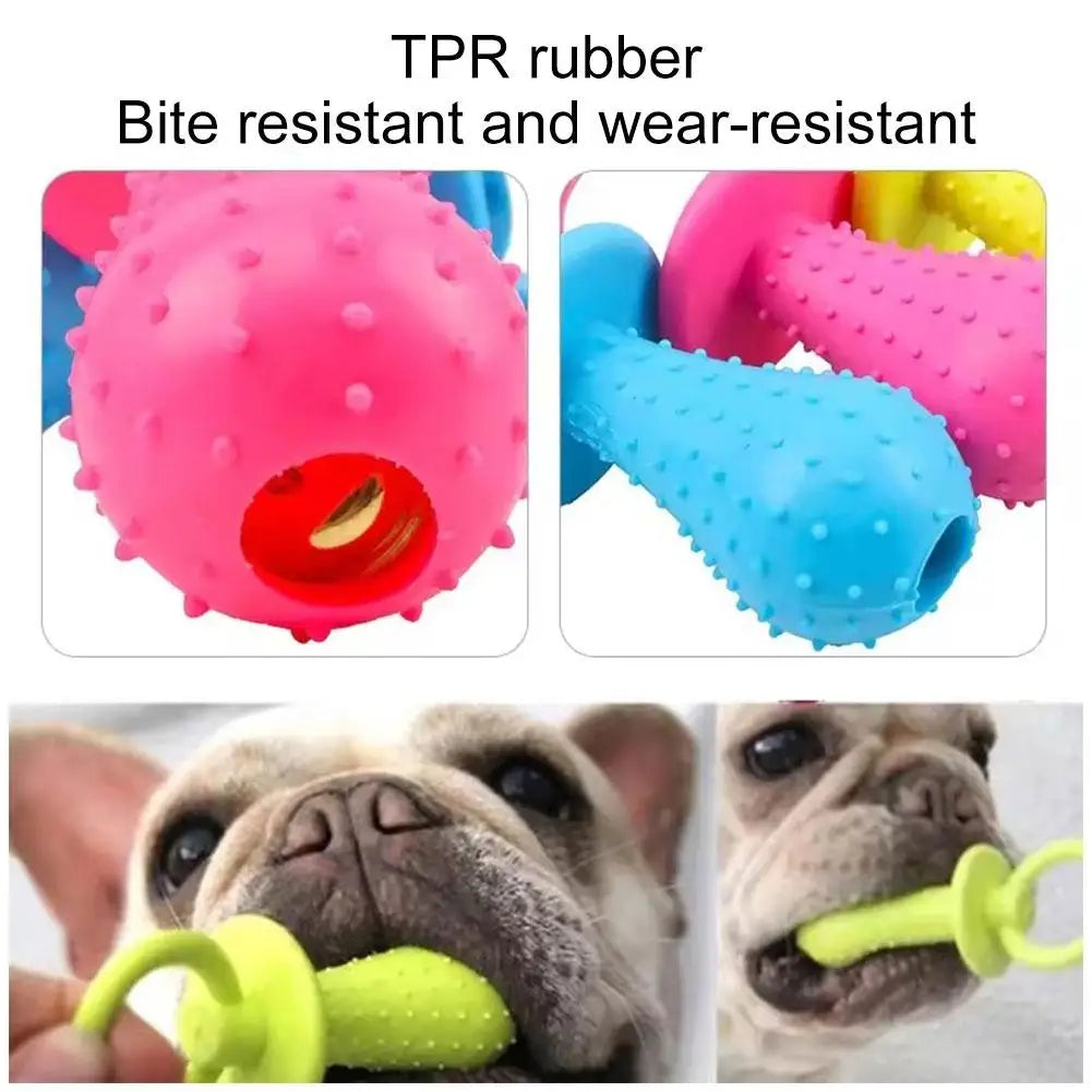 Pet Rubber Pacifier Dog Toy Interactive Rubber Soother Pet Dog Cat Puppy Elasticity Teeth Dog Chew Toys Tooth Cleaning Toy