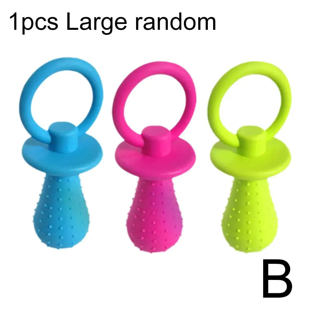 Pet Rubber Pacifier Dog Toy Interactive Rubber Soother Pet Dog Cat Puppy Elasticity Teeth Dog Chew Toys Tooth Cleaning Toy