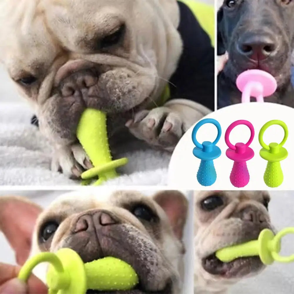 Pet Rubber Pacifier Dog Toy Interactive Rubber Soother Pet Dog Cat Puppy Elasticity Teeth Dog Chew Toys Tooth Cleaning Toy