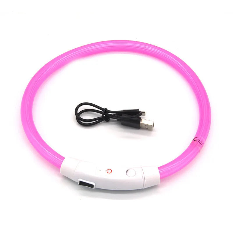 LED Pet Luminous Collar USB Charging Collar Teddy Anti Lost Collar Dog Cat Accessories Supplies