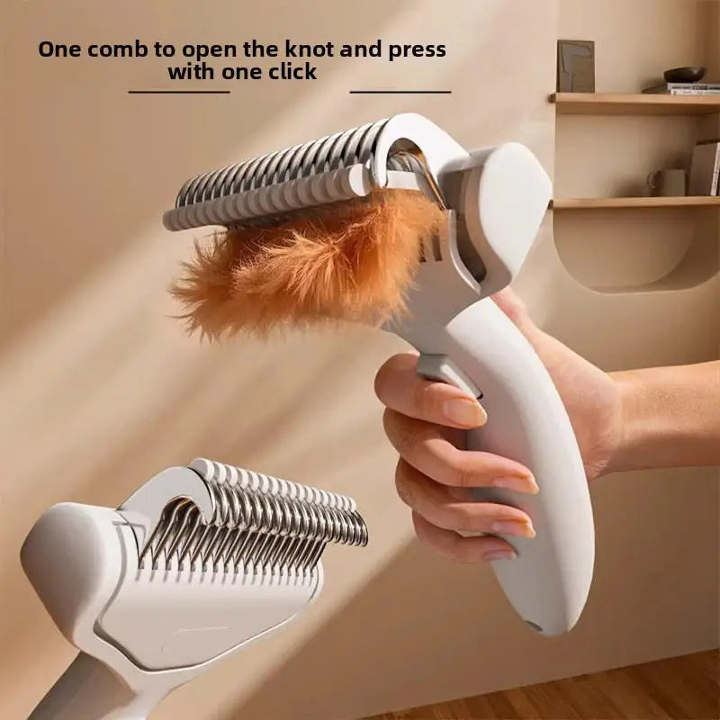 Pet Grooming Brush Hair Removal Tool Dogs Portable Self Cleaning Comb Pet Products Professional Pet Deshedding Fur Knot Cutte