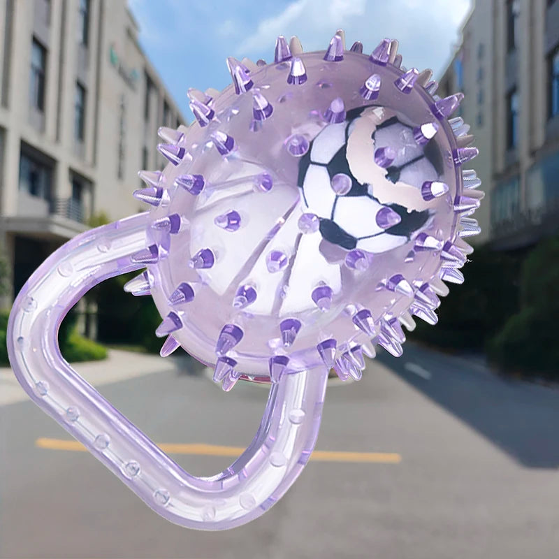 Pet dog toy with Football and Soft Thorn, made of soft rubber, suitable for large, medium and small dogs.