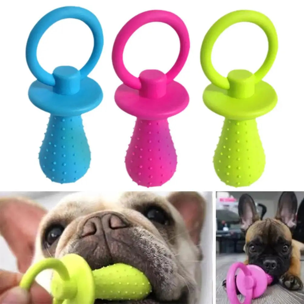 Pet Rubber Pacifier Dog Toy Interactive Rubber Soother Pet Dog Cat Puppy Elasticity Teeth Dog Chew Toys Tooth Cleaning Toy