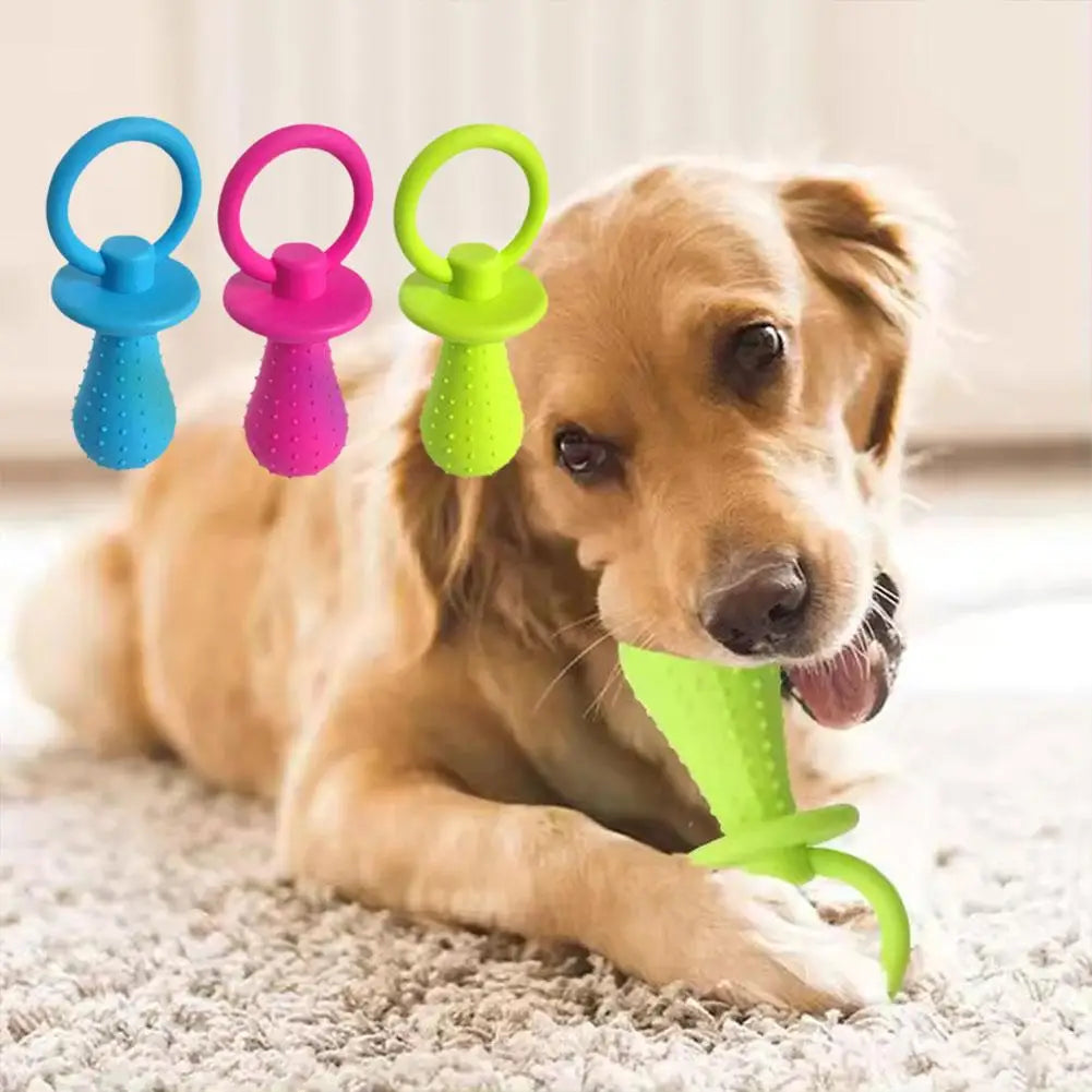 Pet Rubber Pacifier Dog Toy Interactive Rubber Soother Pet Dog Cat Puppy Elasticity Teeth Dog Chew Toys Tooth Cleaning Toy