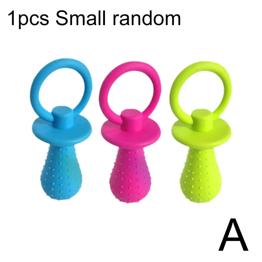 Pet Rubber Pacifier Dog Toy Interactive Rubber Soother Pet Dog Cat Puppy Elasticity Teeth Dog Chew Toys Tooth Cleaning Toy